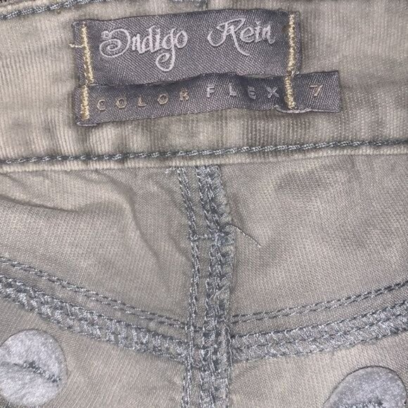 Indigo Rein Womens Flex Skinny Jeans Size 7 Light Taupe Denim Stretch Mid-Rise C - Picture 6 of 11